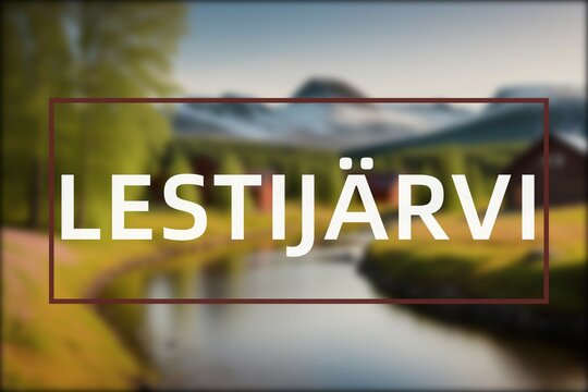 Lestijärvi: Der Name der finischen Stadt Lestijärvi in der Region Keski-Pohjanmaa vor einem Foto