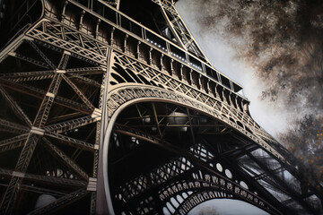 torre eiffel acrilyc, paris, france. created by AI