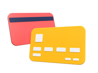 3D Credit card or debit card for business finance, online banking and online shopping. Online payments Money transfer, Financial transactions, cashless society concept. 3D rendering