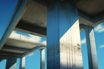 Blue sky and concrete structures