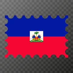 Postage stamp with Haiti flag. Vector illustration.