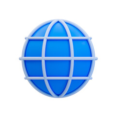 3d minimal Internet communication. Global communication network. Connected world concept. globe icon. 3d illustration.
