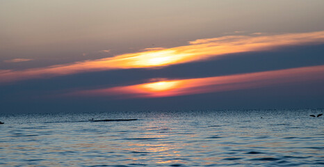 sun rise in the sea