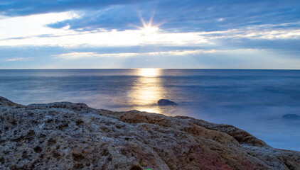 sunrise on the beach of Odessa city