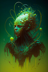 Electric beautiful swamp princess. Generative AI