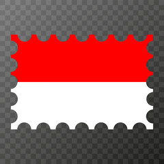 Postage stamp with Indonesia flag. Vector illustration.