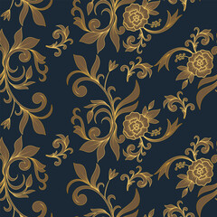 Vector ornamental artistic seamless floral pattern. Luxury pattern background