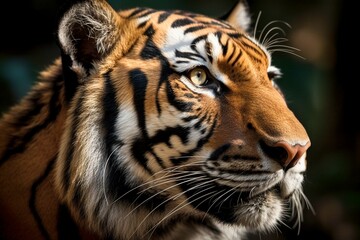 Close-up of Bengal Tiger's Nose and Whiskers, Generative AI