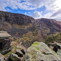 National Park Peak District in UK, Near Ladybower reservoir, Alport Castle 2022.