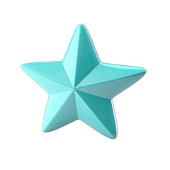 3D blue, turquoise star created with generative AI