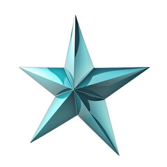 Obraz premium 3D blue, turquoise star created with generative AI