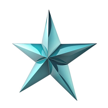 3D blue, turquoise star created with generative AI