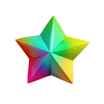 3D star colorful created with generative AI