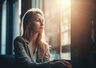 Business situation visualized in a bright office environment in a busy workplace