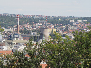 Fototapeta premium Aerial view of Brno