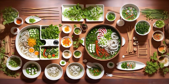 Photo of a diverse selection of food displayed on a table