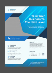 corporate flyer design template blue color