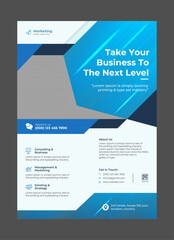 Obraz premium corporate flyer design template blue color