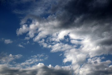 White clouds in blue sky