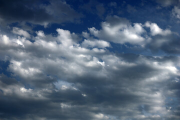 White clouds in blue sky