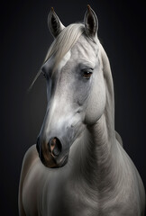 Obraz premium Generative AI background illustration of Portrait of beautiful Horse