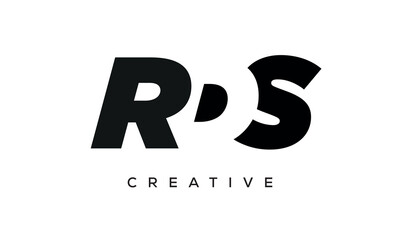 RDS letters negative space logo design. creative typography monogram vector	