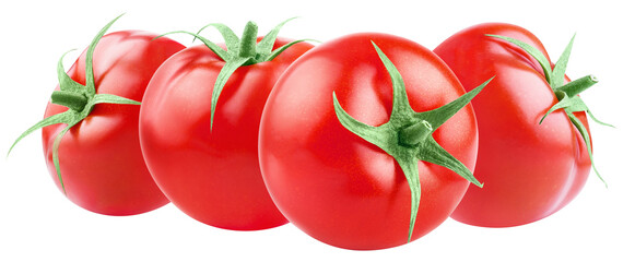 Delicious red tomatoes cut out