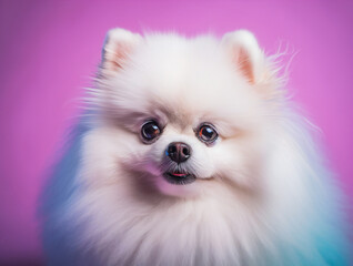 Obraz premium portrait photo of a puppy, isolated on a pastel color background
