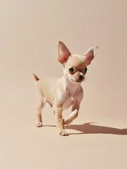 portrait photo of a puppy, isolated on a pastel color background