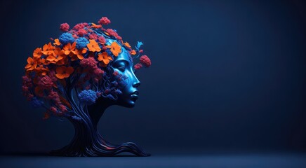Flower statue of woman