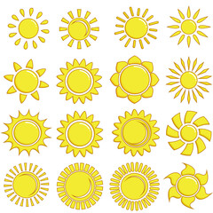 Sun icons set- PNG Sun