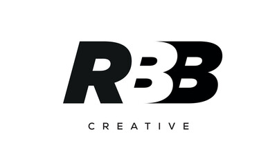 RBB letters negative space logo design. creative typography monogram vector	