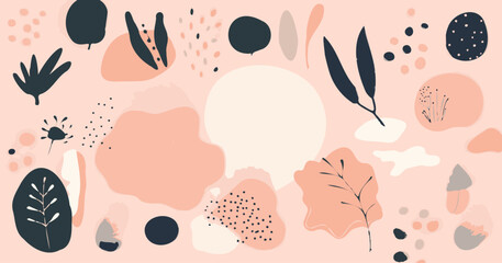 春を連想させる植物のベクター素材