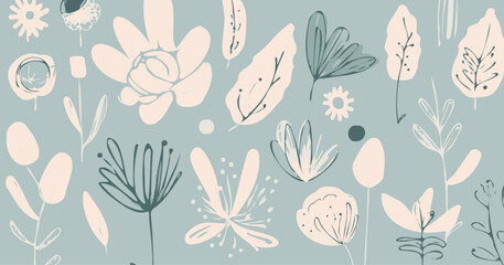 秋を連想させる植物のベクター素材