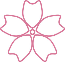 Obraz na płótnie Canvas Pink Japanese cherry blossoms vector icon.