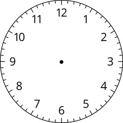 Mechanical clock faces with arabic numerals, bezel. Timer or stopwatch element. Vector illustration