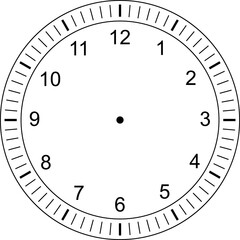Mechanical clock faces with arabic numerals, bezel. Timer or stopwatch element. Vector illustration