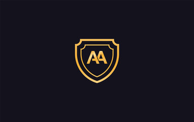 Shield protection symbol and royal luxury shield monogram design. shield protection logo with letters and alphabets for brand and business