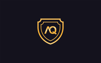 Shield symbol and royal luxury shield monogram. shield protection logo 