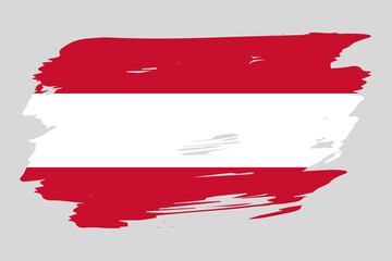 Flag of Austria painted with a brush stroke. Abstract concept. Austrian national flag in grunge style. Vector illustration