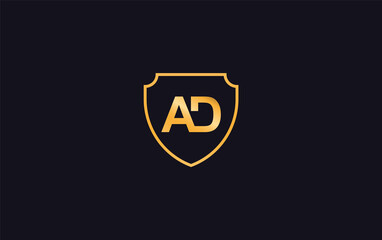 Shield symbol and royal luxury shield monogram. shield protection logo 