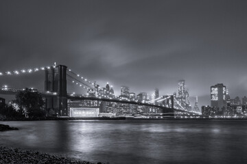 Fototapeta premium New York Brooklyn Bridge bnw
