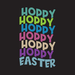 hoppy easter vintage t shirt design graphic template