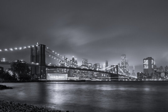 New York Brooklyn Bridge bnw