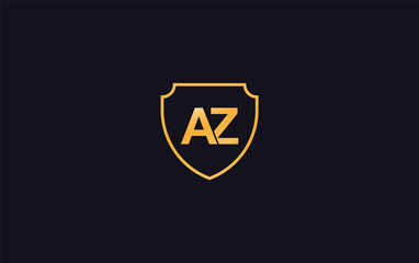 Shield protection logo letters AZ