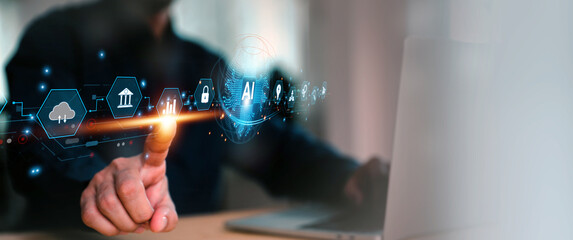 AI learning and business artificial intelligence system for cyber digital transformation technology of ideas and global or Use Ai for Data analysis, processing and management internet of things IoT