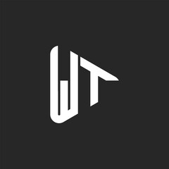Modern creative WT logo design vector illustrations