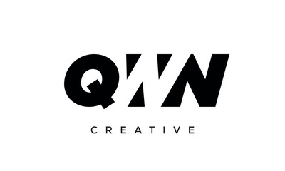QWN letters negative space logo design. creative typography monogram vector	