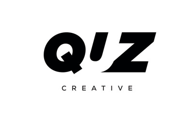 QUZ letters negative space logo design. creative typography monogram vector	