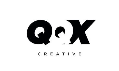 QQX letters negative space logo design. creative typography monogram vector	